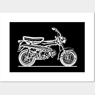 Dax ST50 Motorcycle White Sketch Art Posters and Art